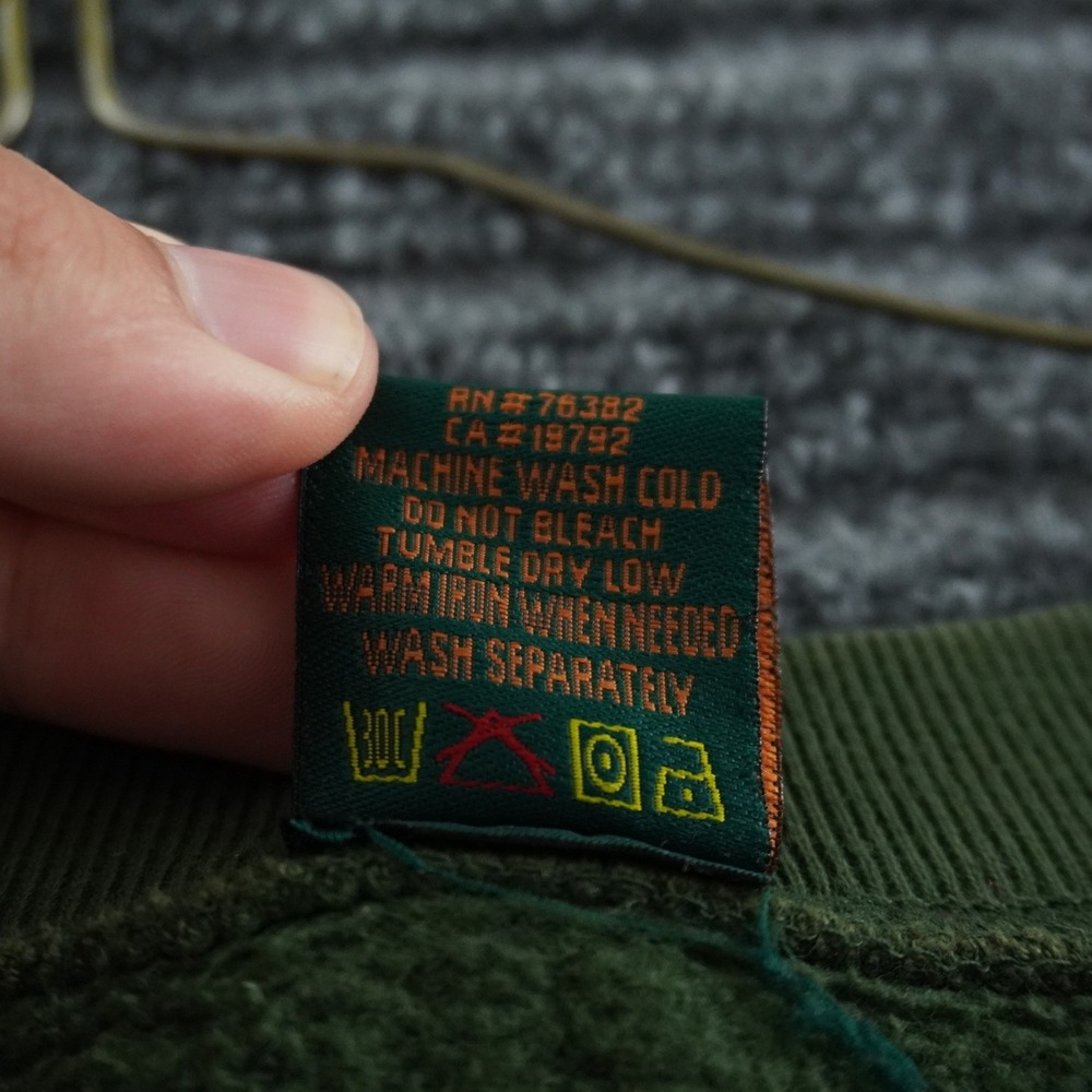 Timberland Sweatshirt Mens L Green Vintage 90s Weathergear Embroidered Logo - Picture 8 of 9